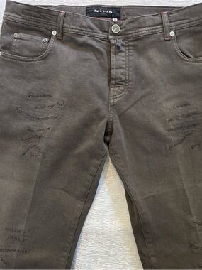 NWT KITON NAPOLI 98% COTTON DISTRESS Jeans. 38/27 MSRP $1450